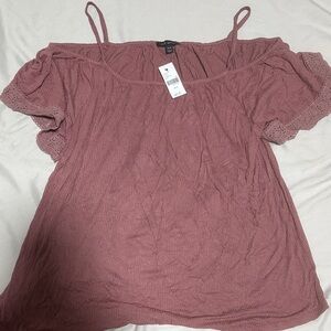 Women's Mauve Off-Shoulder Top